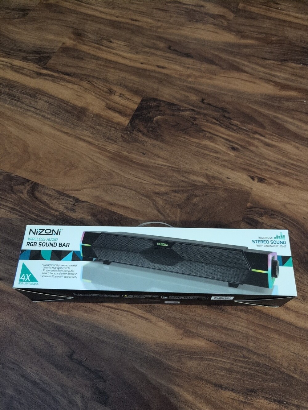 NIZONI Wireless Audio RGB Sound Bar Bluetooth Gaming Desktop Speaker NIB